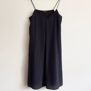 Madewell | Silk cami trapeze dress in black size small